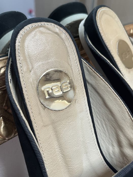 Pantofi (mules) RAS, piele naturală și piele întoarsă