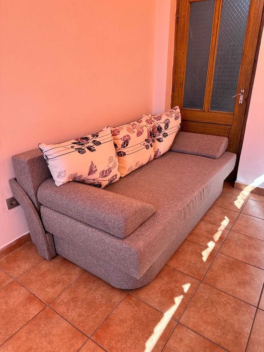 Canapea extensibilă (cu ladă pentru depozitare) 160 cm x 200 cm culoare Gri