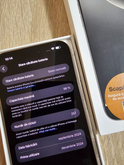 iPhone 16 Pro Max 256GB 96% life battery