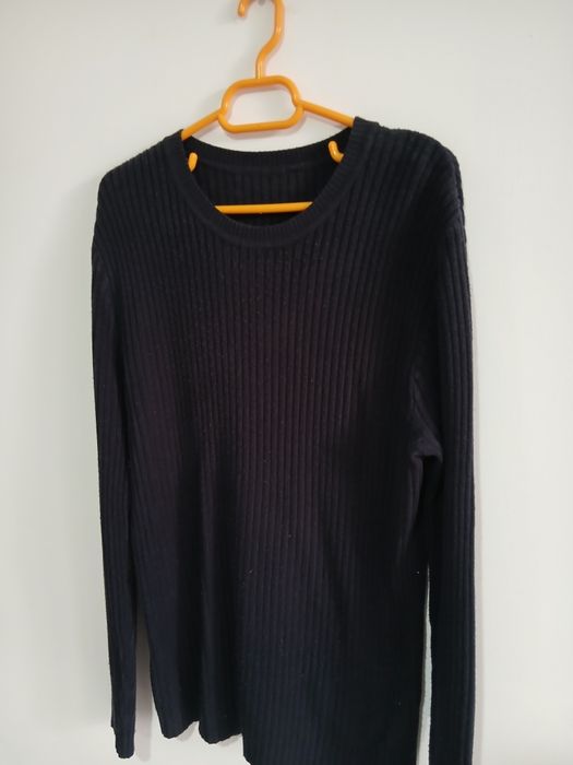 Pulovar barbati bleumarin unisex mulat pe corp masura XL din bumbac