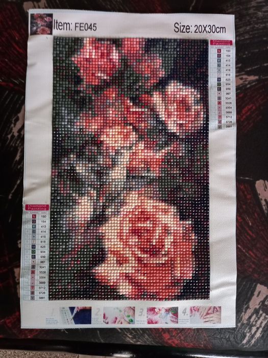 Изработен диамантен гоблен Ангели,Тигър,рози