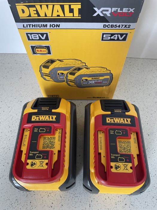 DeWALT DCB547X2 XR. FLEXVOLT Set 2 Baterii 9AH./ (2026.) Original, Nou !
