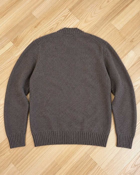 Pulover Massimo Dutti bărbați maro, cu torsade, din lână și yak Mărimea L