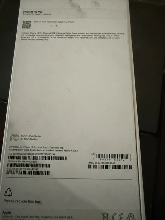 Vand iphone 16 pro max 1TB