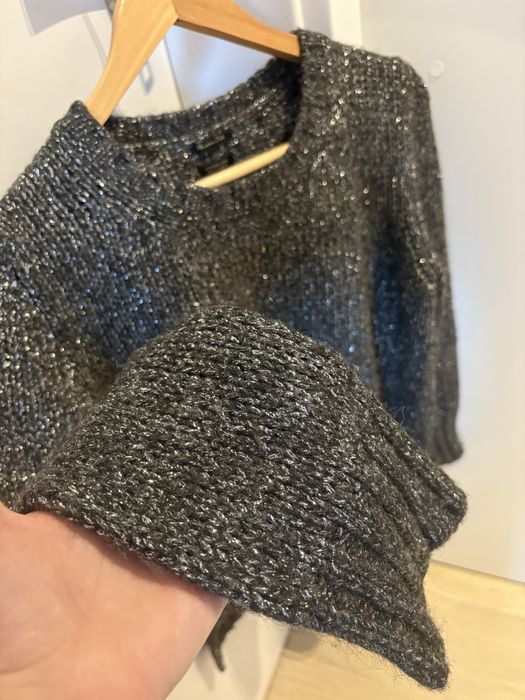 Pulover negru metalizat Massimo Dutti lana alpaca