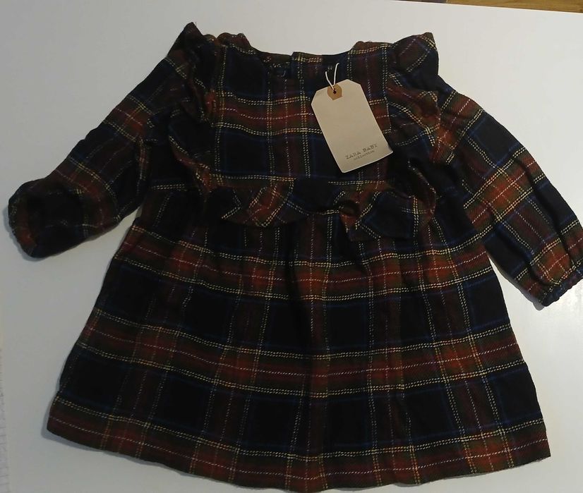 Нова карирана Рокля ZARA 18-24м