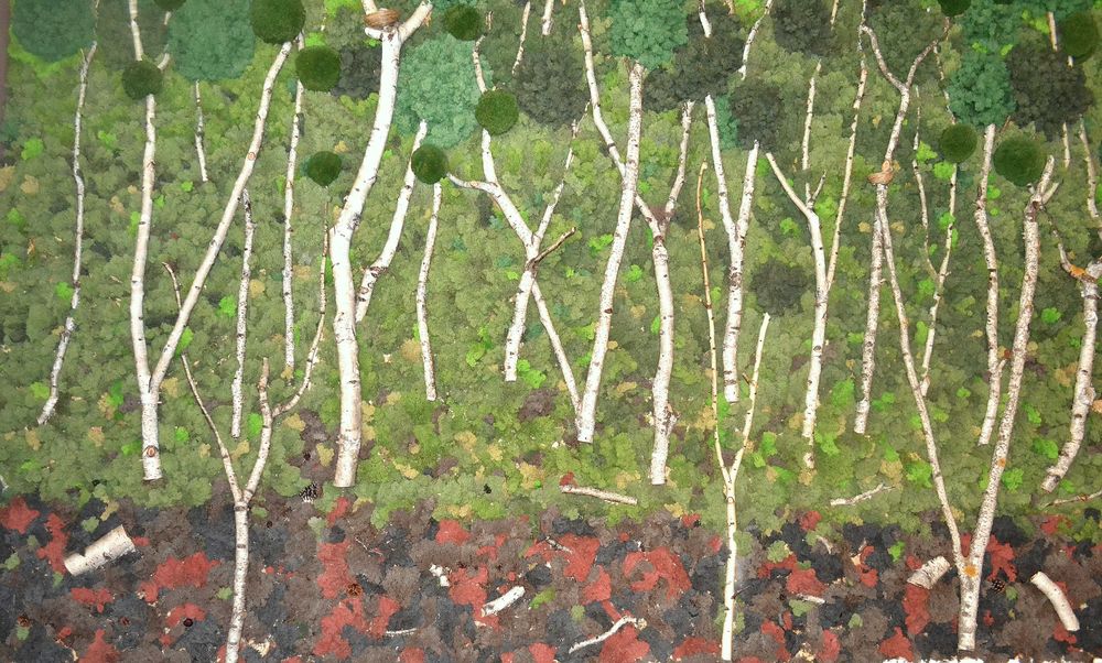 Зелена ДЕКОРАТИВНА СТЕНА от Скандинавски мъх „Гора“