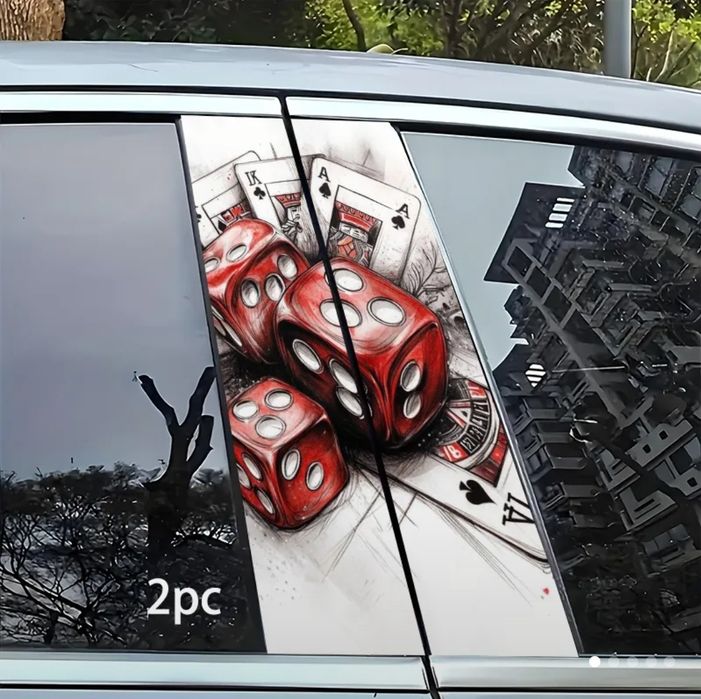 Наклейка на боковые стойки авто