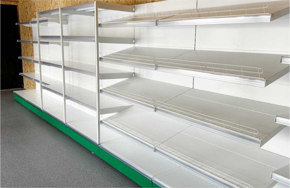 Торговые стеллажи из металла, стеллаж продовольственный магазин