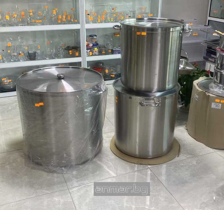 тенджери, казани двойно дъно, различни размери