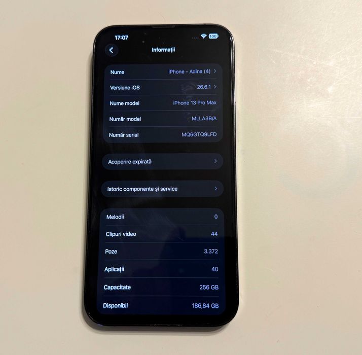 Apple iPhone 13 Pro Max 256GB Graphite, defect cameră, husă inclusă