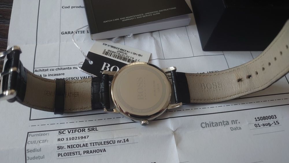 Hugo Boss ceas bărbați clasic elegant negru quartz