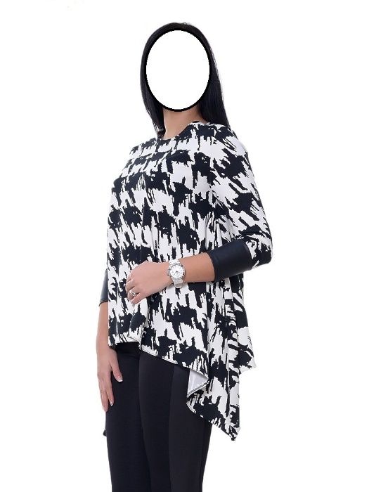 bluza dama alb cu negru