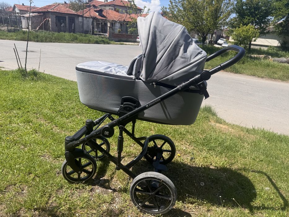 Бебешка комбинирана количка 2 в 1 KikkaBoo - Amani, Сива