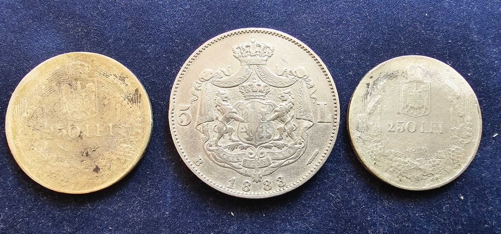 5 lei 1883 cu pătrat la coroana și Bayern Madonnentaler 1865