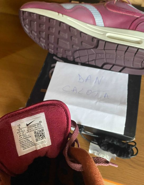 Nike Air Max 1 x Patta Rush Maroon 42.5