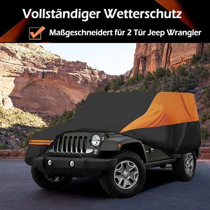 Водоустойчиво покривало за Jeep Wrangler 2 врати, черно/ оранжево