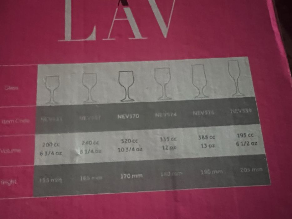 Set 6 pahare cu picior inalt de vin,apa,nou