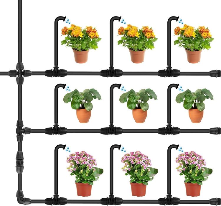 Комплект 40бр Т образни дюзи за капково напояване за 1/4" маркуч