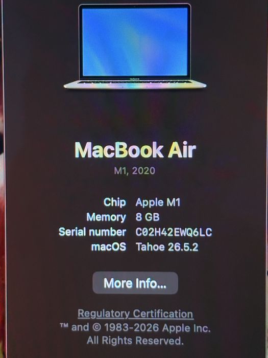 MacBook Air M1 2020 8GB RAM / 256GB SSD / Rose Gold / Baterie 90%