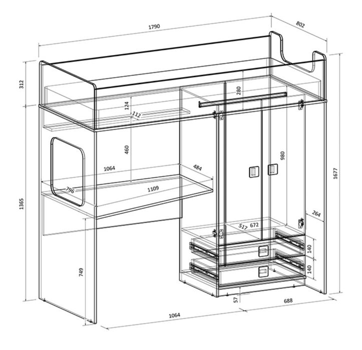 кровать - чердак «Легенда»
