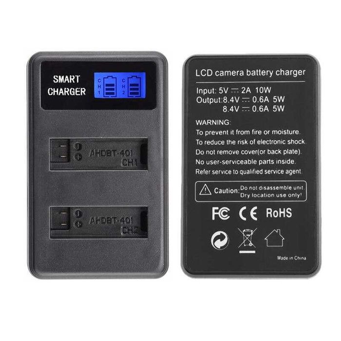 Двойно зарядно за батерии AHDBT-401 за GoPro Hero4