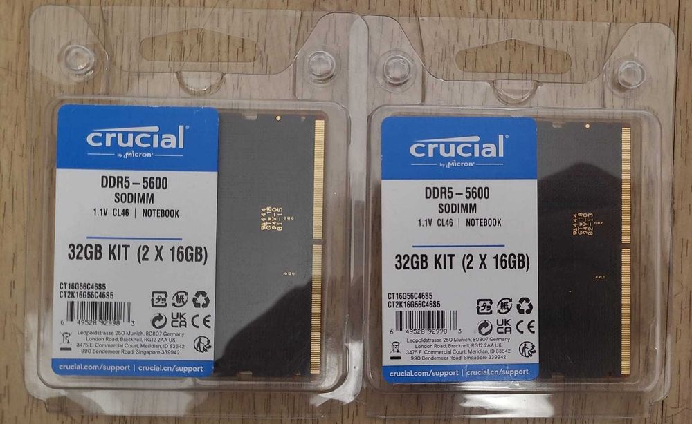 Memorie laptop Crucial SO-DIMM CT2K16G56C46S5, 32GB DDR5 5600MHz -NOI