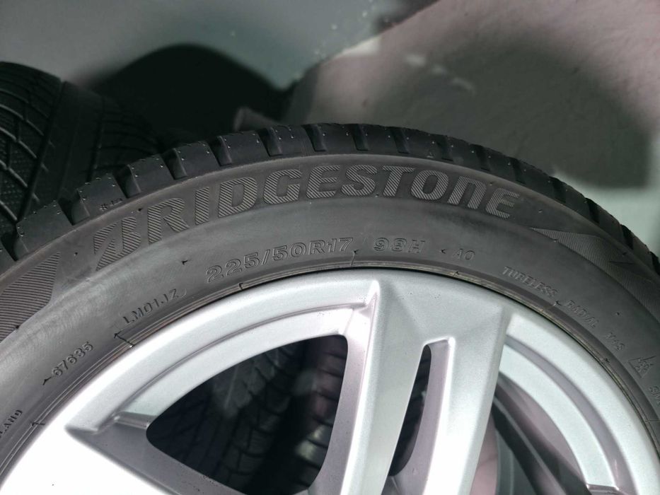 4 Roti Jante + Anvelope IARNA - 5x112 17'' - OEM AUDI A4 B8 B9 / Audi A5 - Anvelope Bridgestone AO - 225/50/17 - Stare F BUNA - DOT 2021 - SUPER PRET