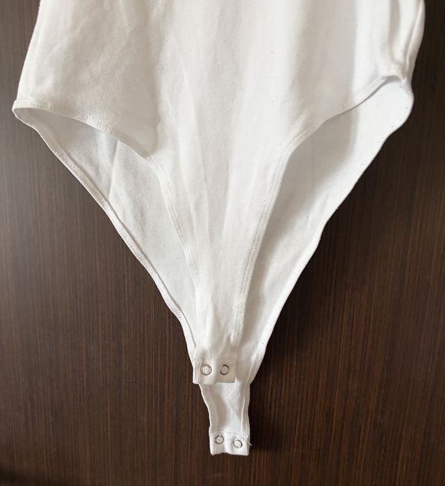 Body alb dama maneca scurta