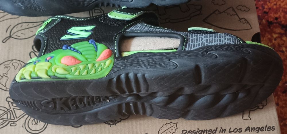 Skechers sandale pentru băieți din piele ecologică