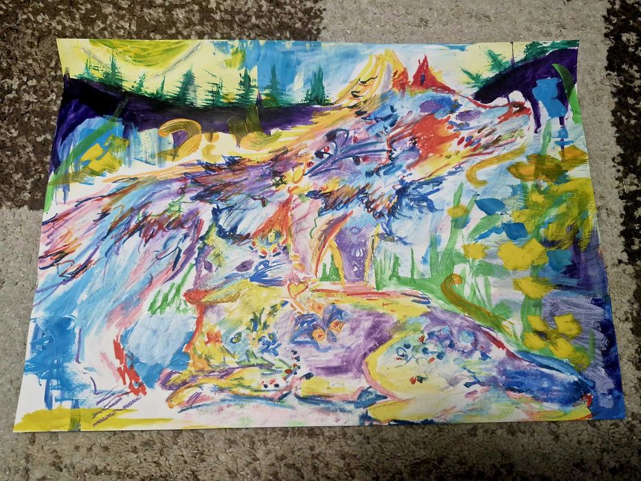 Tablou A3 pictat manual: acrilice, pasteluri in ulei, acuarele