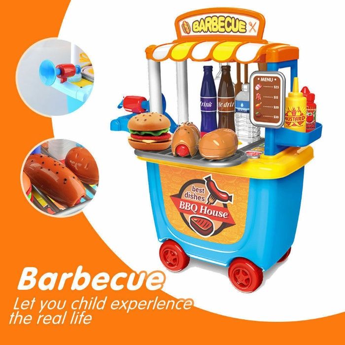 Детска количка за игра ФАСТ Фуд в комплект с аксесоари