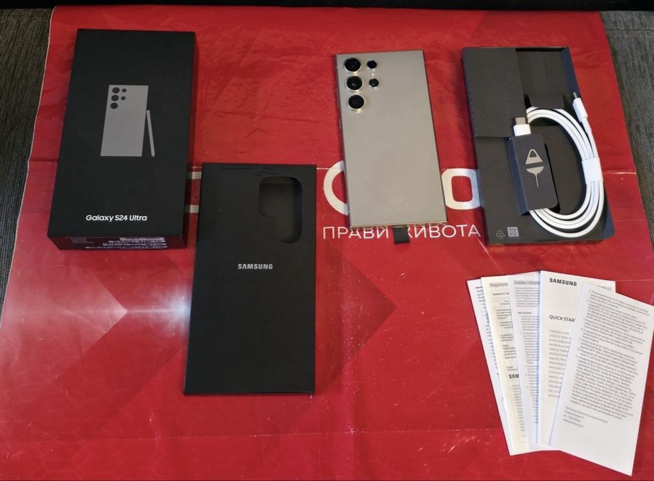 КАТО НОВ 512GB Samsung S24 Ultra Технополис Гаранция 2026 Gray | Сив