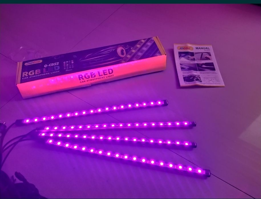 Lumini ambientale auto Kit interior 18 LED RGB 5050, Camping, Pescuit