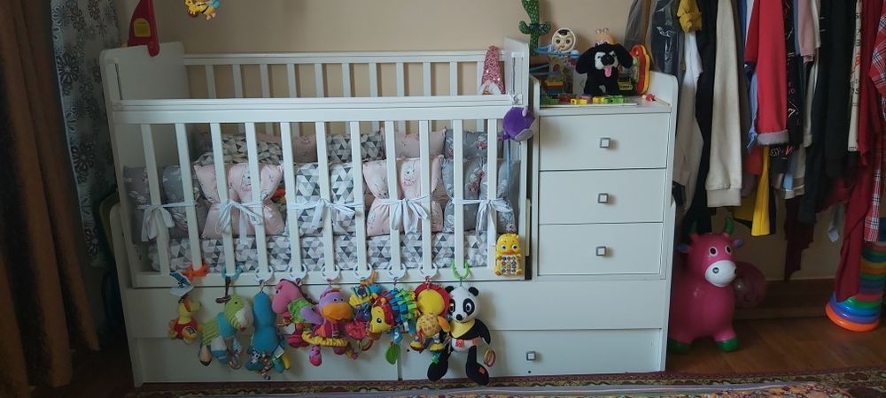 2 в 1 Манежка-кроватка, кресло для кормления