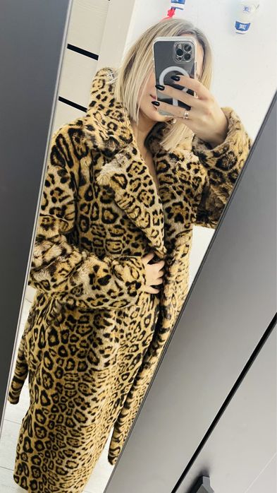Шуба леопардовая