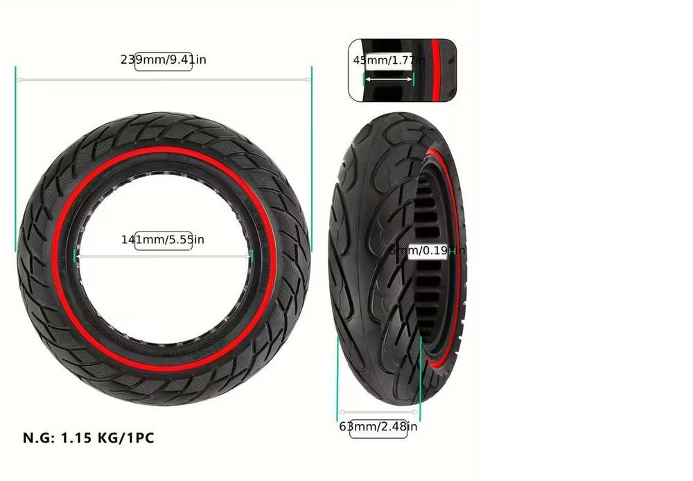 Cauciuc plin anvelopa 10x2.50 trotineta electrica - Nou - Garantie