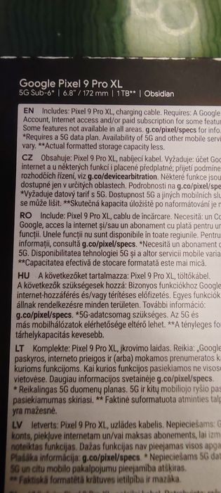 Google pixel 9 xl pro 1 tb  obsidian