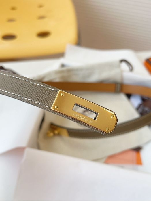 Curea Hermes Kelly ! Piele naturala Epsom Grey ! Originala