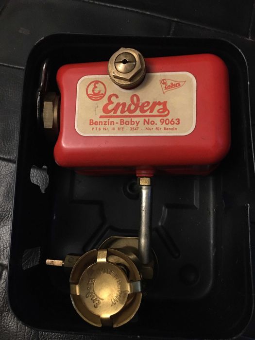 Aragaz de camping vintage, Germania, Enders, Benzin, Baby, nr. 9063