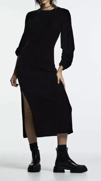 ZARA нова миди рокля кадифе р-р ХС