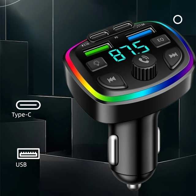 Блутут FM трансмитер Ouyaaqii, Волтметър 2хUSB заряднo GSM Bluetooth