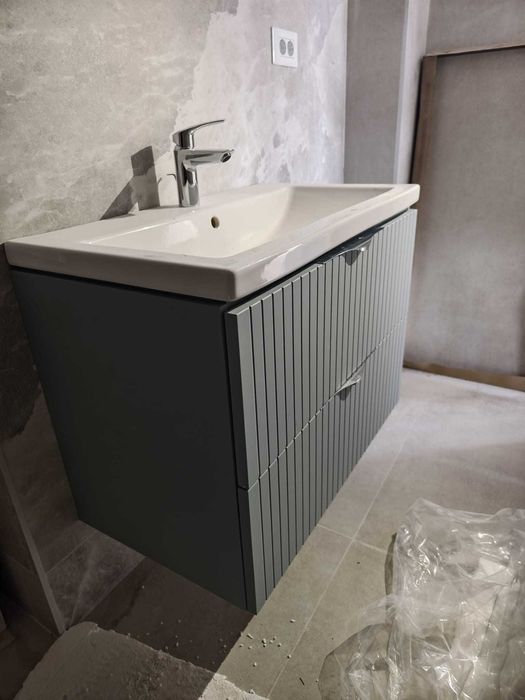 Set dulap baie suspendat 2 sertare, Cersanit Tirso, 80 cm