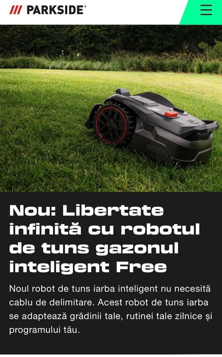Robot tuns iarbă gazon Parkside NOU sigilat fara fir