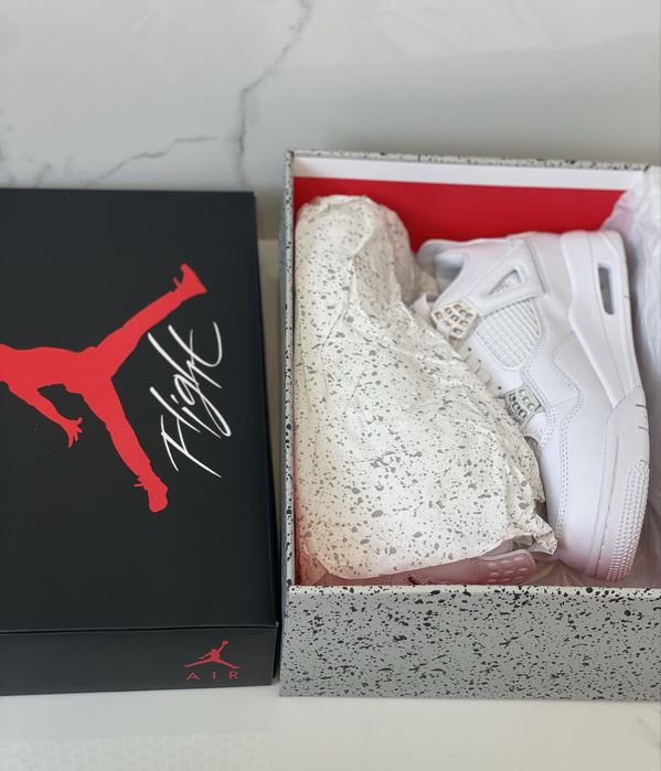 Air Jordan 4 Retro Pure Money Full Box Metallic Silver VerificareColet