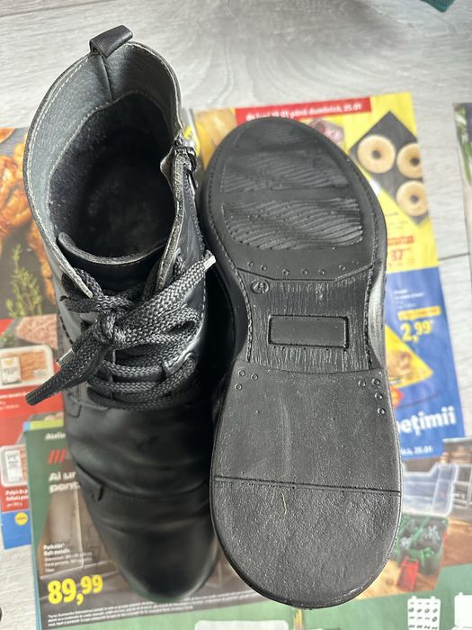 Ghete barbati din piele, marimea 43, negre, curate