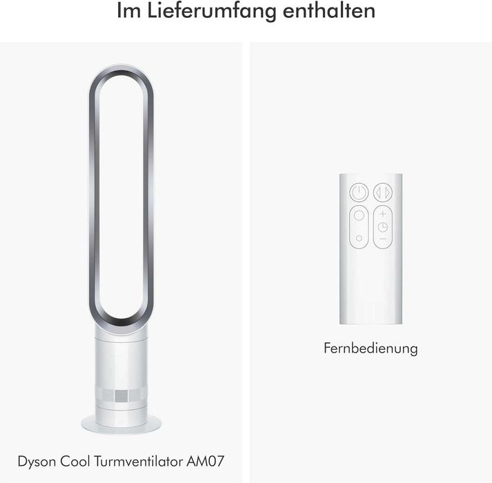 ПРОМО Нов 2г Гаранция Мощен Тих Вентилатор без Перки Dyson Cool AM07, Въздушен поток 500 л/с, 10 степени