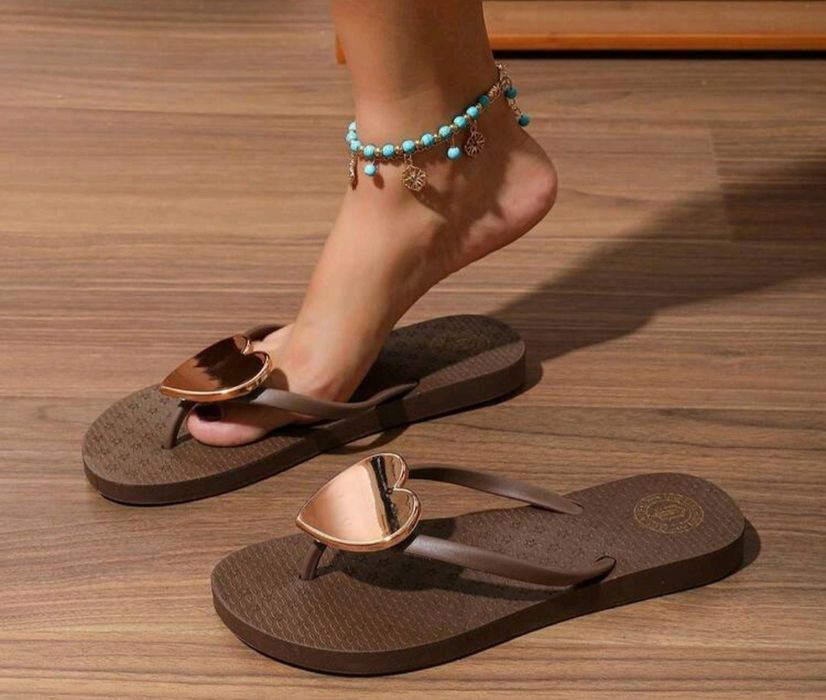 Дамски джапанки  в кафяво