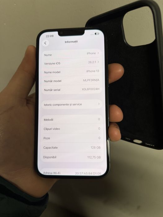 Vand iPhone 13 black 100% bateria