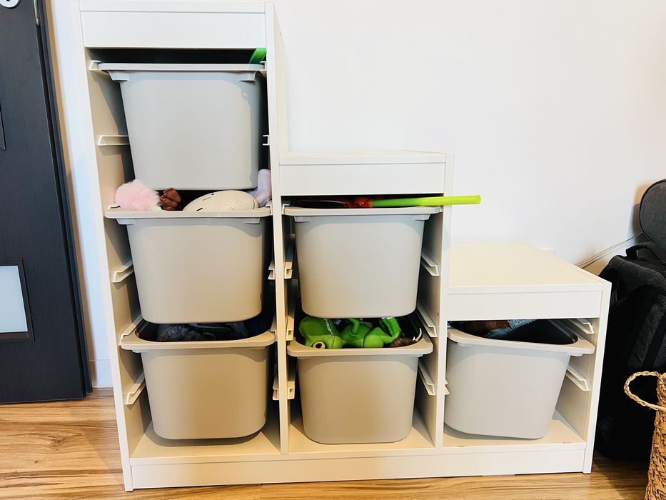 TROFAST Ansamblu depozitare+cutii, alb 99x44x94 cm IKEA
